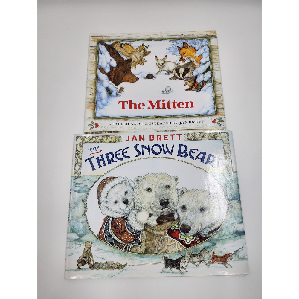 Jan Brett Hardcover BookLot The Mitten The Three Snow Bears Winter Childrens Art